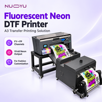 Imprimante DTF néon fluorescente A3 Epson 4720 7 couleurs FY+FP+CMYK+W avec shaker à poudre pour vêtements de sport, certifiée CE RoHS, garantie 1,5 an