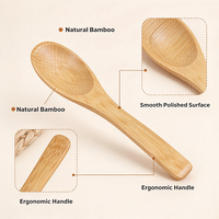 Cuillère en bambou naturel personnalisée, faite à la main, écologique, pour pot de miel, épices, confiture, sel de bain, cosmétiques, desserts, cuisine, rangement