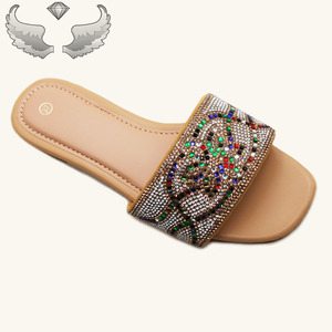 Fashion Open-toe <b>Summer</b> Outdoor Colorful Rhinestone Breathable Lightweight Comfortable Women Sandals and <b>slippers</b> Casual Sandals - Product Image 2