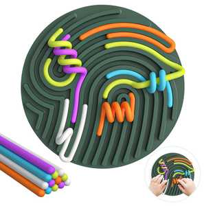 Tabla de torsión sensorial de silicona redonda, juguete educativo para la actividad sensorial cognitiva de los niños, alivio del estrés - Product Image 1