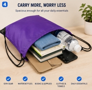 Bulk Corporate Swag <b>Drawstring</b> <b>Bags</b> Custom Branded Cinch Totes Personalized Event Giveaways Blank Promo Sport Packs Wholesale - Product Image 4