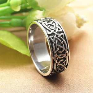 <b>Titanium</b> Steel Viking <b>Ring</b> Retro Silver Men's Punk Jewelry Gift 212010 - Product Image 1