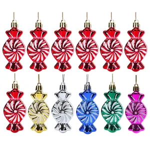 hot-selling Christmas tree decoration accessories offers electroplated plastic hanging pendant ornaments for parties and decor