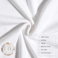 Tissu en coton 100% 270 GSM 160 CM, tricoté chaîne teint uni, toucher doux, pour robes d'enfants, sacs, vêtements et textiles de maison
