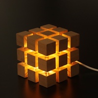 Luce magica cubo 3D lampada per bambini luce notturna in legno lampada notturna per bambini