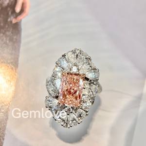 Alliance Éternité en Or 14K/18K avec Diamant de Synthèse de 2.87 CT, Pierres Latérales de 3.35 CT, 8.504 g, Certifié GIA/IGI CVD/HPHT, Parure de Mariage - Product Image 2