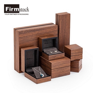 Luxury Walnut Handmade Custom Logo Necklace Ring bracelet jewellery Wood Velvet Insert Wooden Gift Jewelry Packaging Set Box