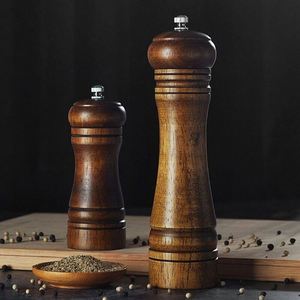 Moulins à poivre et à épices en bois massif avec rotor en céramique réglable de 5 et 8 pouces - Product Image 6