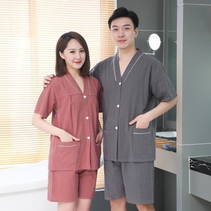 Traje de sauna de algodón con botones delanteros y traseros para hombres y mujeres, ropa para terapia de masajes, verano 2021 - Product Image 2