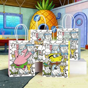 Bolsas de Regalo de Papel con Diseño de <span class=keywords><strong>Bob</strong></span> <span class=keywords><strong>Esponja</strong></span>, Personaje de Dibujos Animados, para Fiestas de Cumpleaños Infantiles - Product Image 2