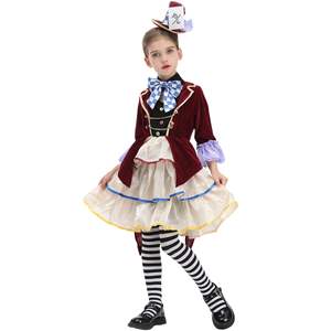Costume da Cappellaio Matto per Bambine, Vestito da Festa in Maschera per Halloween, Outfit da Fiaba con Cappellini, Travestimento per Giochi di Ruolo - Product Image 5