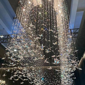 <span class=keywords><strong>Lampadario</strong></span> a LED Moderno Personalizzato a Forma di Farfalla, Lungo e Sospeso, per Decorazione di Ristoranti, Hotel, Ville e Scale - Product Image 1