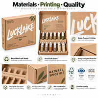 Boîte d'emballage de luxe en carton kraft pour abonnement de cadeaux gourmands avec plateau à 12 compartiments pour coffrets de café, d'épices et de fleurs séchées