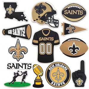 Vente en gros nouvelle équipe de football américaine Nouvelle Orléans Saints Style PVC décorations de chaussures personnalisées breloques de chaussures - Product Image 1