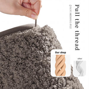 Alfombra de Baño Rectangular de Microfibra Absorbente Antideslizante Estilo Minimalista Color Marrón Crema - Product Image 1