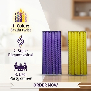 Hot Sale Spiral Birthday Soy Wax <strong>Candles</strong> Wholesale - Eco-Friendly Custom Color Decorative Cake <strong>Candles</strong> for Parties - Product Image 2