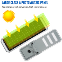 Lampe solaire longue durée de vie en aluminium moulé sous pression 40W 60W 80W 100W 120W intégré tout en un lampadaire solaire LED