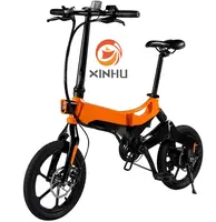 XINHU จักรยานไฟฟ้าพับได้16นิ้ว,แบตเตอรี่จักรยานไฮบริดขนาดเล็กสำหรับผู้หญิงจักรยานไฟฟ้าแบบเหยียบพร้อมที่เหยียบจากประเทศจีน