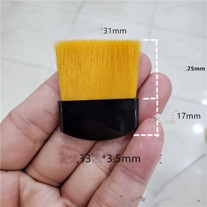 Cepillo de maquillaje <span class=keywords><strong>Kabuki</strong></span> de <span class=keywords><strong>pelo</strong></span> de Animal, cepillo plano de semicírculo para mejillas, herramienta cosmética en polvo para resaltar la cara - Product Image 6
