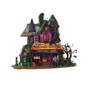 Quyiya DIY <span class=keywords><strong>Cabane</strong></span> <span class=keywords><strong>en</strong></span> Bois <span class=keywords><strong>Nuit</strong></span> d'Halloween 3D Modèle de Bricolage à Assembler Jouet Cadeau pour Bébés Garçons Filles - Product Image 1