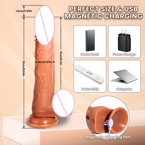 <span class=keywords><strong>Dildo</strong></span> <span class=keywords><strong>Realistico</strong></span> Telescopico Elettrico Personalizzato, Morbido, Ecologico, 100% Impermeabile, con Vibrazione e Controllo Remoto per Donne - Product Image 3