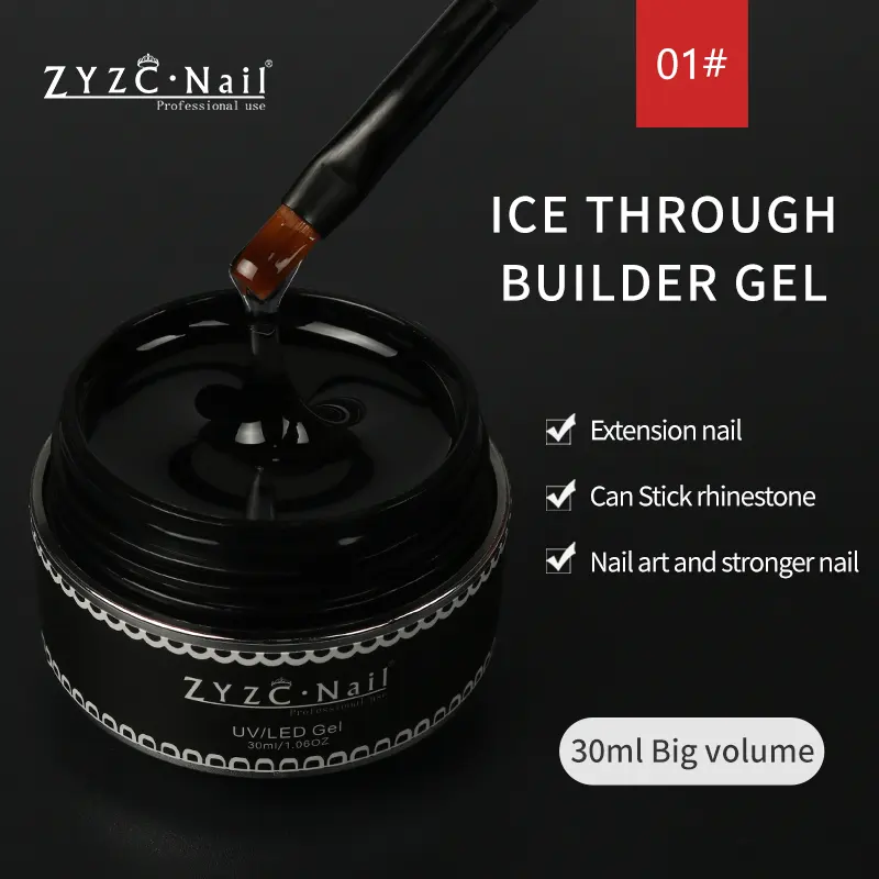 ZYZC เจลต่อเล็บ,มี4สีหนาหนาใช้ต่อเล็บ UV สำหรับร้านทำเล็บ