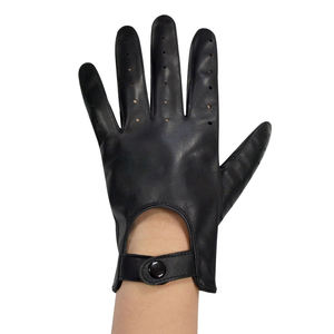 Gants de moto respirants pour homme, doux, unis, à doigts entiers, avec trous d'aération, fermeture à bouton-pression au poignet, pour la conduite quotidienne - Product Image 6