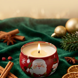 Christmas Scented Soy Wax Jar <b>Candle</b> 6-Piece Holiday <b>Gift</b> Box with Santa Snowman Design - Product Image 5