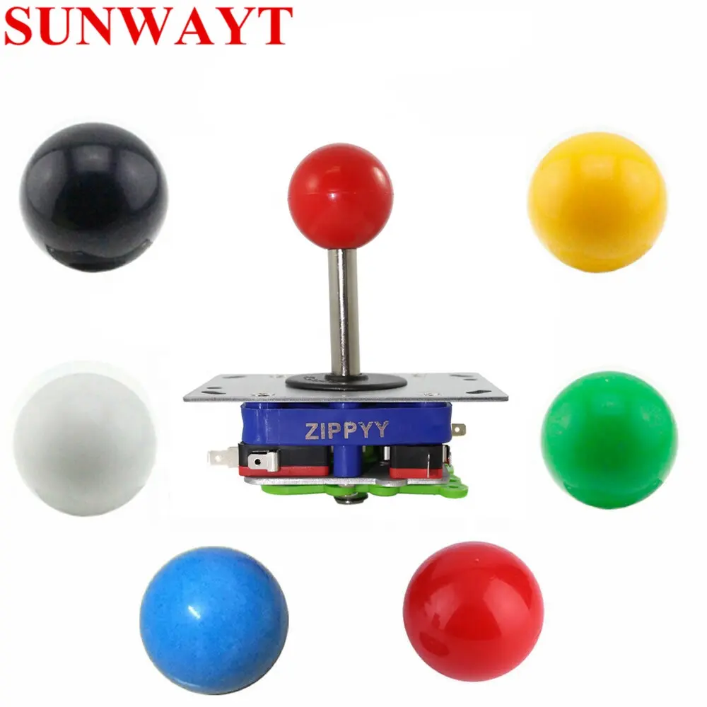Long shaft 2/4/8 Way Adjustable Arcade zippyyJoystick PC Fighting Stick Parts for Video Game Arcade Red Ball Tall