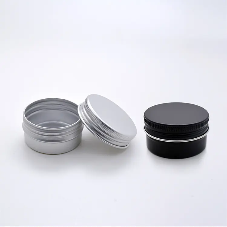 Noir mat écologique cosmétique en aluminium étain cire de soja bougie boîtes de conserve personnalisées vide en aluminium 2 pièces peut