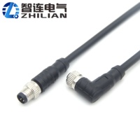 Connecteur de câble circulaire étanche IP67 pour automobile, code M8 A/B/D, 3 broches, 4 broches, 5 broches, 6 broches, 8 broches, prise droite/coudée