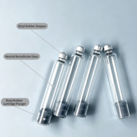 Flacon en verre stérile durable de 3 ml avec bouchon en caoutchouc et couvercle en aluminium pour l'emballage des soins de la peau