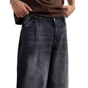 Jean en denim déchiré délavé clair pour homme, taille mi-haute, extensible, style streetwear décontracté, fournisseur en gros, commande en gros - Product Image 1