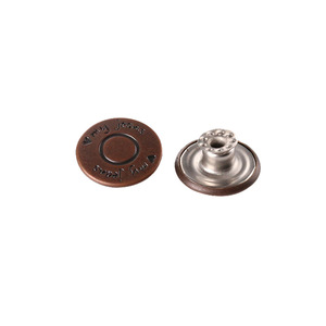Jeans Button 17mm Round Brass Nickel Free T Shaped Buckle For Denim Jacket Overalls - Product Image 4
