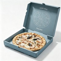 Caja de Pizza de Papel con Logotipo Personalizado al por Mayor, Caja de Papel Corrugado Resistente para Empacar Pizza y Alimentos para Restaurantes