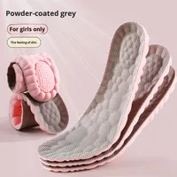 Semelles 4D en PU à haute élasticité pour femmes, absorbant les chocs et la douleur, pour un confort sportif.