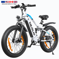 VARUN-Vélo tout-terrain électrique à suspension complète, 250W, 26 pouces, 48V, 18Ah, Long Rong, meilleur vélo électrique, stock en entrepôt, livraison directe