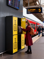 Système de casier intelligent OEM/ODM pour bagages avec RFID et reconnaissance faciale 3D pour un stockage sécurisé et automatisé des colis, prend en charge les couleurs personnalisées