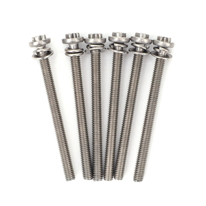 SUS304 stainless steel anti-theft <b>screw</b> 3-in-1 pre-installed one-piece structure polished surface no plating for Guardrail - Product Image 1