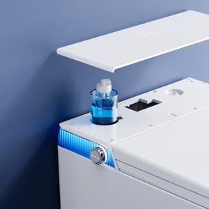 Nouveau design <span class=keywords><strong>WC</strong></span> intelligent mural en céramique, style américain et européen, avec fonction de lavage féminin, couvercle à levage automatique et siège chauffant - Product Image 4