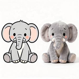 Peluche Personalizzato a Forma di Elefantino con Orecchie Grandi, Morbido e Ipoallergenico in Velboa, 28cm, Regalo per San Valentino - Product Image 2