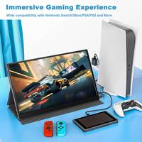 SIBOLAN 15.6 pouces 1080P FHD batterie 8000mAh intégrée moniteur de jeu portable type-c usb double écran moniteur pour ordinateur portable