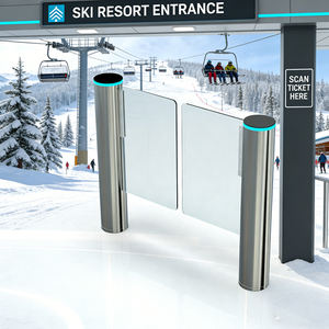 Barrière pivotante à haute vitesse en acier inoxydable 304 IP68 avec contrôle d'accès RFID QR pour entrée de supermarché - Product Image 3