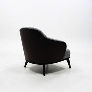 Silla de Lujo Ligera con Base de Madera Sólida, Silla de Descanso de Cuero y Tela, Sofá Individual para Hogar, Hotel, Oficina, Sala de Estar, Venta al Por Mayor - Product Image 4