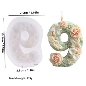 Molde de silicona TangChu con diseño de flor en relieve para velas de aromaterapia y jabones, molde DIY de piedra difusora con diseño de rosa, molde individual para pasteles. - Product Image 6