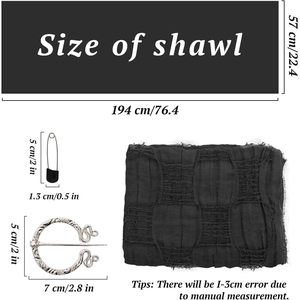 Capa con Capucha Medieval Negra de Poliéster, Accesorio de Disfraz con Broche y Alfileres para Traje Renacentista Vikingo, Unisex para Adultos - Product Image 4