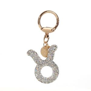 New Design Crystal Rhinestone 12 <b>Star</b> Sign constellation <b>Key</b> Chain Diamond Car Bag Charm Zodiac Keychain Accessories Decoration - Product Image 3