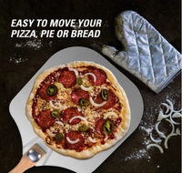 Manche en bois fait maison rangement facile pelle à Pizza pliable coupe à bascule ensemble de serveur 12 "X 14" pelle à Pizza en métal aluminium