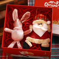 Ensemble de sacs cadeaux en papier de Noël festifs, boîte à bonbons imprimée renne et Père Noël, petit emballage cadeau pour la décoration de fête de fin d'année