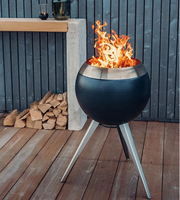 Poêle à bois et granulés portable à faible émission de fumée pour camping, jardin, terrasse, cuisson et chauffage extérieur